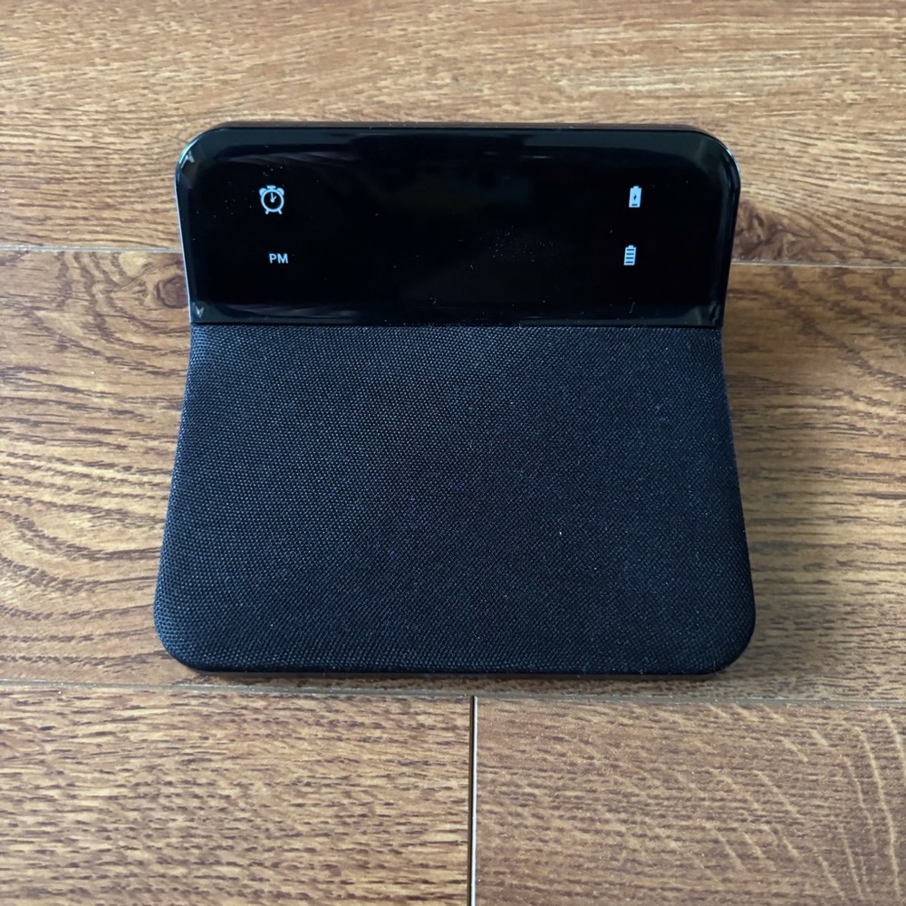 Portable Black Alarm Clock with USB-C Port